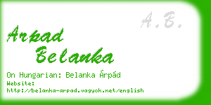 arpad belanka business card